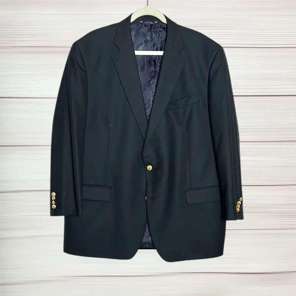Brooks Brothers 1818 Loro Piana Blazer Navy Blue Signature Gold Button 48R USA - Picture 4 of 16